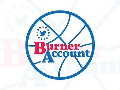 Burner Account 76ers basketball illustration logo nba philadelphia philadelphia 76ers philly red white and blue social media twitter vector