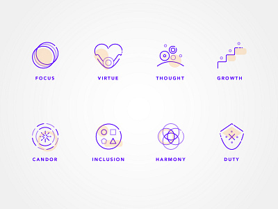 Company Values Icon Set clean clean lines icon set icons minimal modern