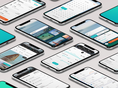 Travel App - Isometric app booking clean flights ios isometric minimal mobile screens travel ui uiux