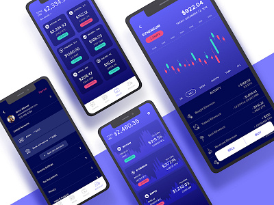 Crypto mobile concept app clean coin crypto cryptocurrency mobile product ui ultramarine ux