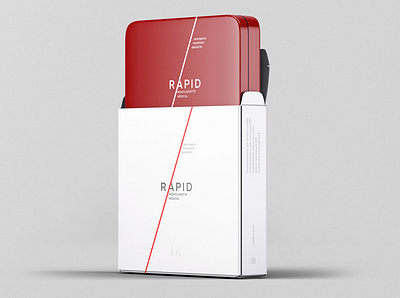 Logo, identity system and packaging for RAPID by Montcarotte Med art branding design design studio logo pack packaging studio typography vector