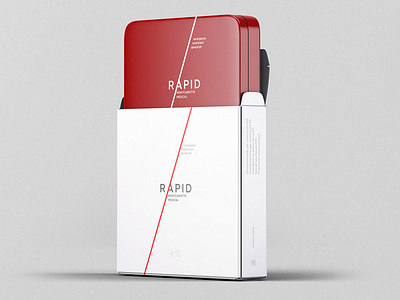 Logo, identity system and packaging for RAPID by Montcarotte Med