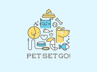 Branding Concept branding cat dog icons illustration line logo pets