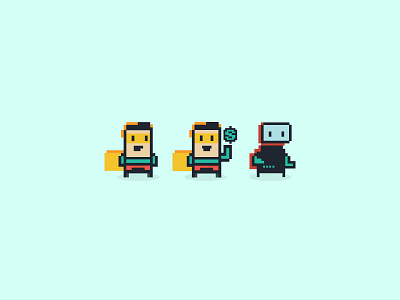 Codetastic characters characters codetastic logo pixel pixelart robot superheroe