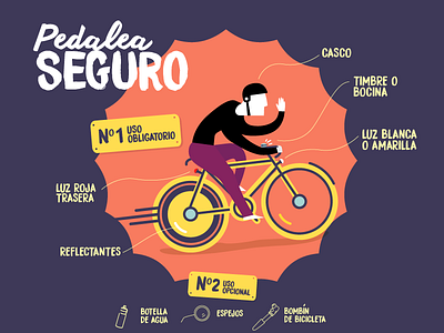 Pedalea Seguro bicycle bike infography security