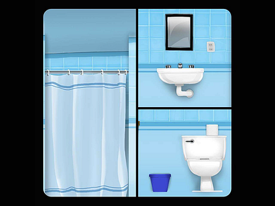 Bathroom game background background bathroom blue draw game ilustration sink toilet