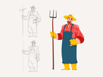 Farmer animation cartoon character character design illustration