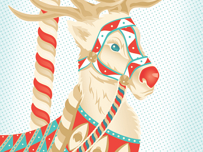 Rudolph Carousel art bright carousel christmas colorful cover design dribbble flat holiday reindeer rudolph