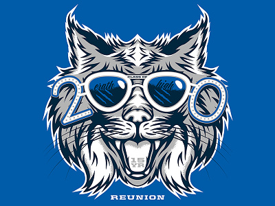 Class of 2000 - 15yr Reunion Bobcat 2000 bobcat cat high school illustration mascot reunion shades sunglasses vector