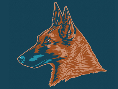 Belgian Malinois Illustration for Golden Doodle Goods™