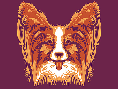Papillon Illustration for Golden Doodle Goods™ animal apparel dog dog illustration dog lover golden doodle goods illustration papillon puppy shirt design vector