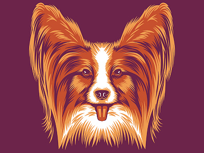 Papillon Illustration for Golden Doodle Goods™ animal apparel dog dog illustration dog lover golden doodle goods illustration papillon puppy shirt design vector