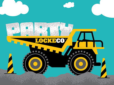 LOCKECO Construction - Kid Birthday Party Invite construction dump truck excavator invitation kids mighty machine party skid loader