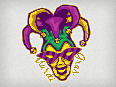 Mardi Gras Jester Illustration carnival fat tuesday jester mardi gras mask parade