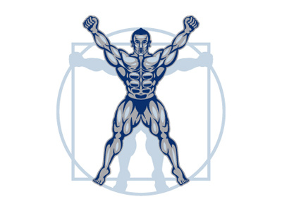 Driven Fitness Logo bodybuilding branding crossfit fitness health identity logo muscle vitruvian wellness