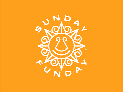 Sunday Funday Cajun Triangle badge circular fun linear sun sunday