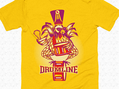 Drumline apparel design bird chicken drumline drums feathers illustration merch music