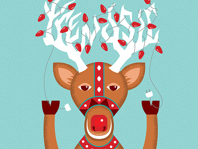 TRENDSIC™ Rudolph antlers ch christmas christmas card art happy holidays holiday reindeer rudolph seasons greetings