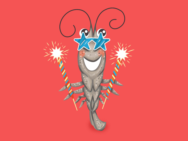 Independent shrimp cajun lafayette gulf louisiana seafood independence day 4th of july independence illustration shrimp