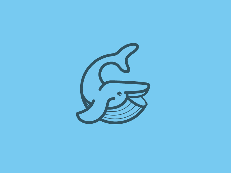 Whale logomark transactional email email whale logo thick lines vector illustration branding whale icon logomark logo identity systems