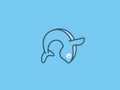 Whale mark v2 blue branding breach killer whale logo logomark orca whale whale whale icon