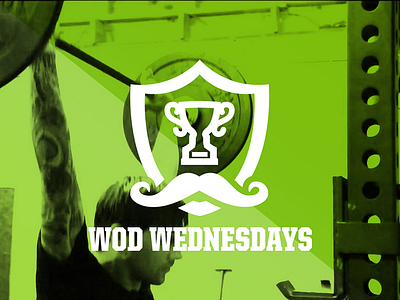 WOD Wednesdays graphic design icon icon design iconography lime green logo design shield trophy vector illustration