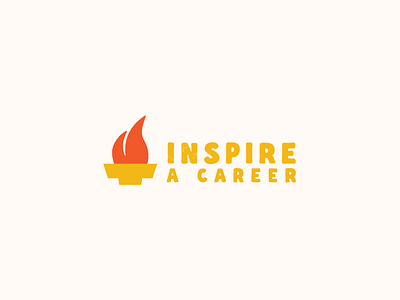 Inspire flame branding career day education fire flame identity illustration logo non profit torch uiux vector