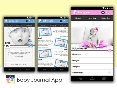 Baby Walk App android app baby design ios ui ux