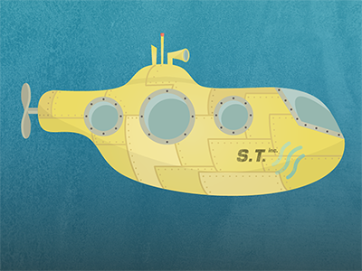 Little Yellow Submarine deep sea illustration mobile app sub submarine video game yellow