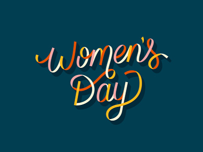International Women's Day celebrate women custom script international womens day lettering ribbon women women empowerment womens day