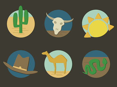 Desert Icons cactus camel desert flat icons icons snake sun