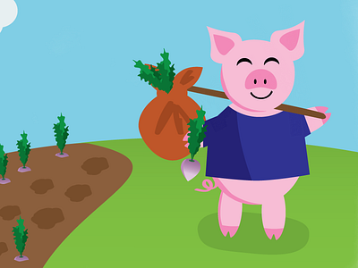Little Pig cartoon childrens book pig three little pigs turnip