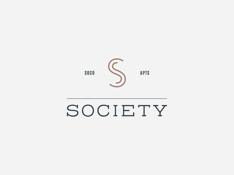 Society Logo apartments brand branding emblem identity logo mark