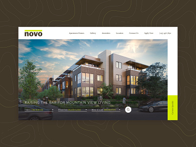 Novo Website apartments home homepage landing page responsive ui ux web web design website