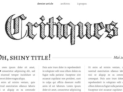 Critiques css3 gothic html5 serif