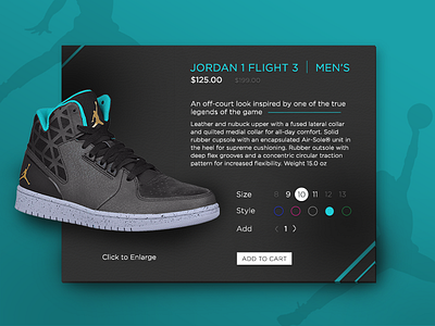 Jordan Flight Club card concept jordan shopping sneakers ui