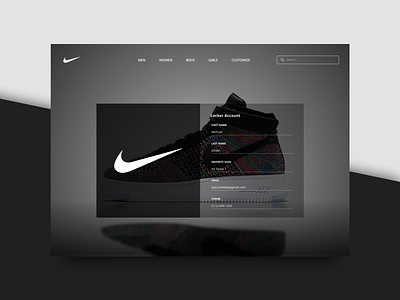 Onboarding - 023 black and white concept daily ui minimal nike onboarding sketch sneakers ui ui design website