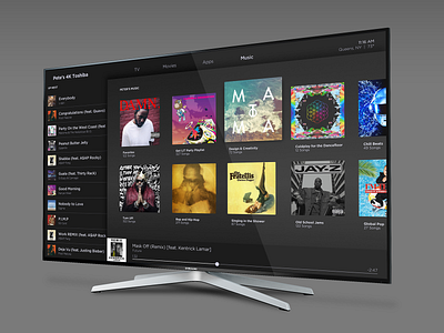 TV App - 025 app dashboard app design concept daily ui dashboard interaction design music music app music dashboard sketch smart tv uidesign