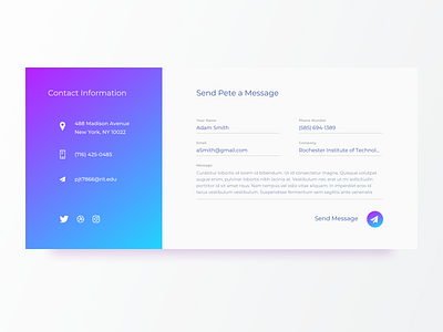 Contact Us - 028 contact us daily ui form gradient gradient design gradient ui icons uidesign webdesign