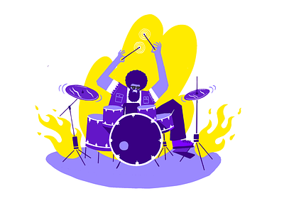 Drummer, Man drummer drums illustration ui