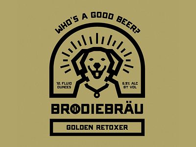 Brodiebräu beer brand design flat golden illustration label logo packaging thick lines vector