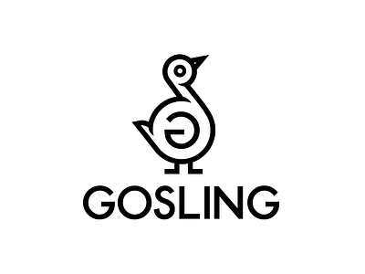 Gosling duck gosling illustration logo logomark thick lines