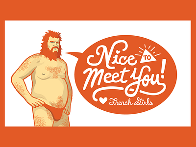 Business Card Front body hair business card design fat guy illustration thong vector
