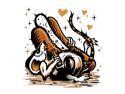 Relationship goaLs bae handdrawn hotdog illustration love netflix and pills rat romance