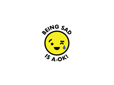 Being Sad is A-OK emoji happy logo sad tear