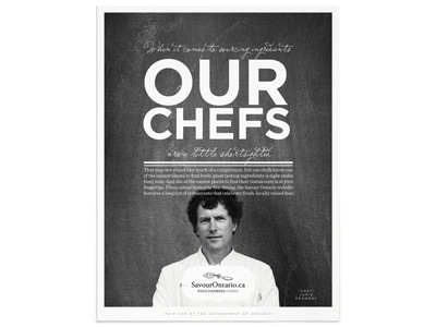 Savour Ontario - Chef's ad advertising blackboard chefs food restaurants typography