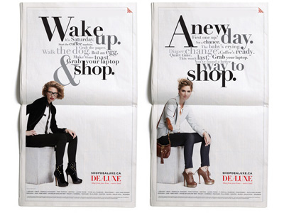 Dealuxe Newspaper ads black white fashion newspaper online shop type