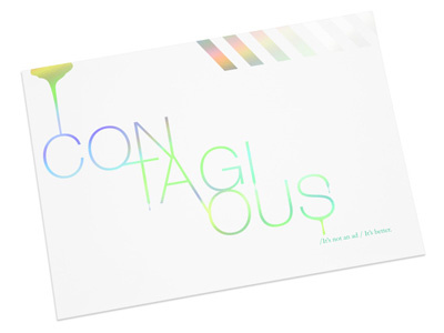 Contagious Magazine Event Invite clean drip event holographic invite magazine white