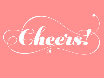 Cheers Type cheers pink poster script type