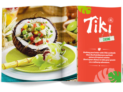 Tiki Magazine - food intro coconut coral drink editorial food magazine tiki tropical